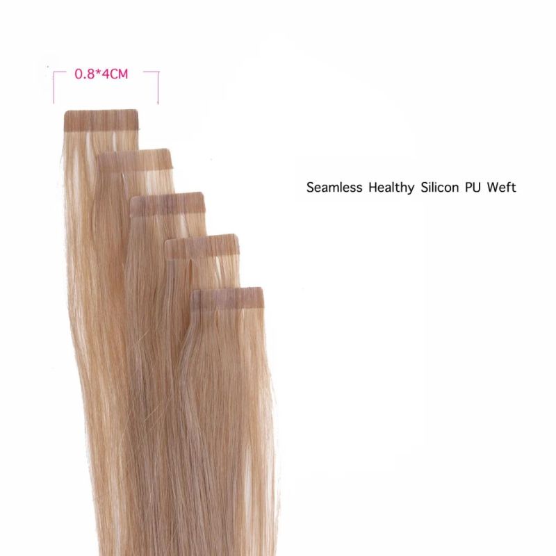 Hair for Fashion Women Tape in 100% Remy Human Hair Extensions #12 Medium Golden Brown Silky Straight 40 PCS/Package (22Inch 100g)