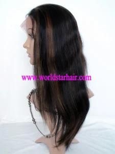 Top Quality Remy Human Hair Full Lace Wig (indian18ss#1b/#30-qdworldstarhair)