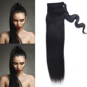 Straight Natural Black Ponytail 100% Human Hair Extension