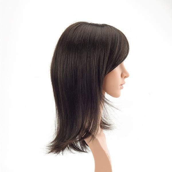 Mono Natural Hair Toupee Machine Made Human Hair Topper for Women