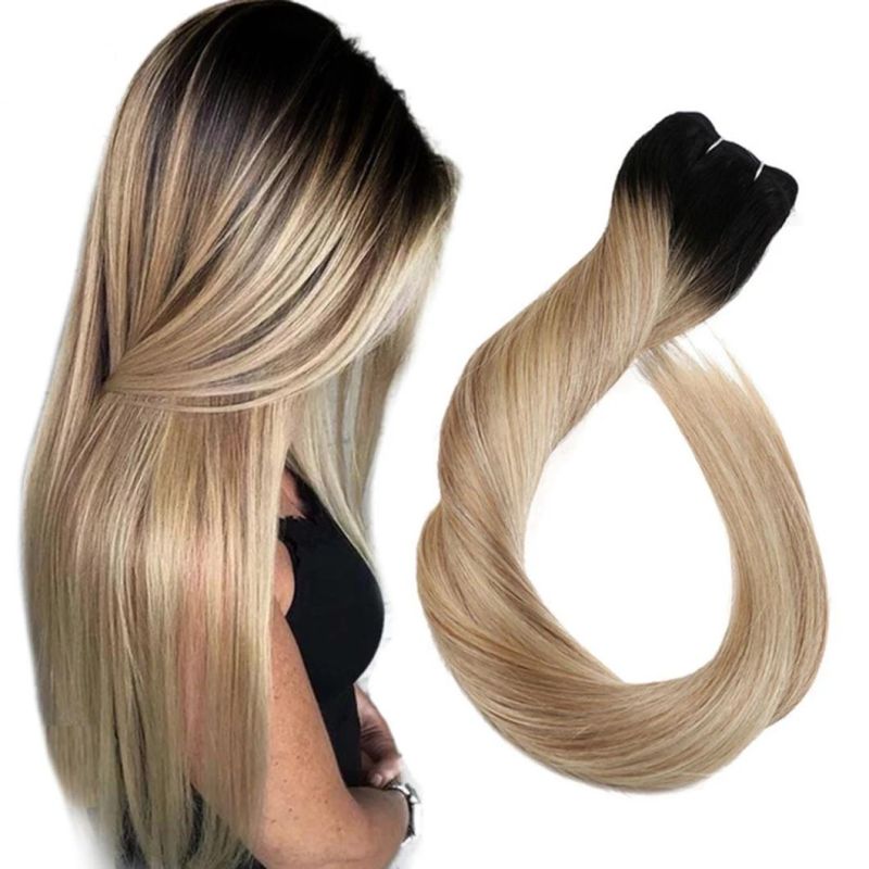 Ombre Straight Human Hair Weaves Bundle 10"-30" Blond Brazilian Human Hair Bundles Remy Hair Extensions Nordic Color
