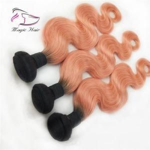Wholesale Human Virgin Hair Body Wave Hair Weft Extension 1b/Pink Hair