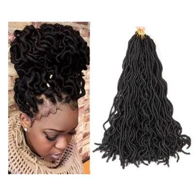 18inch 24 Strands Wholesale Wavy Faux Locs Braids Hair Crochet Goddess Curly Chinese Dreadlocks Hair Extensions