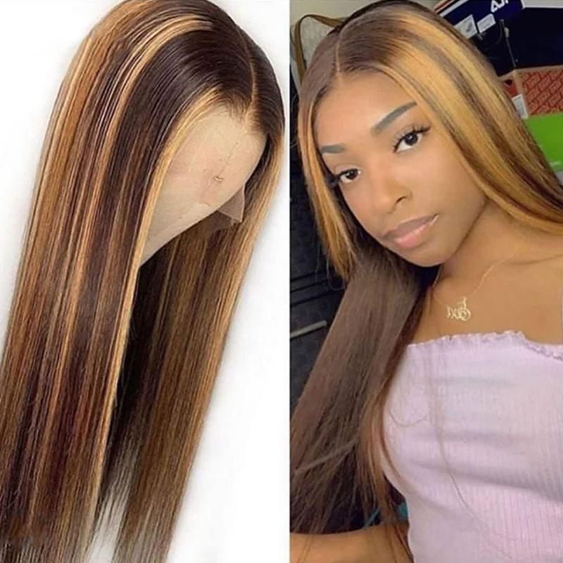 Kbeth Hair Line Wigs for Blakc Femme Human Hair 2021 Fashion Brazilian Straight Sexy Cool Trendy Custom Brown Ombre Remy HD Lace Wig Ready to Ship From Factory