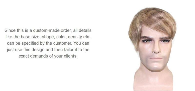 Men′s Toupee Wigs - Full French Lace Bleached Knots