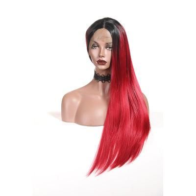 Ombre Synthetic Lace Front Wigs for Women with Baby Hair Ombre 1b/Red