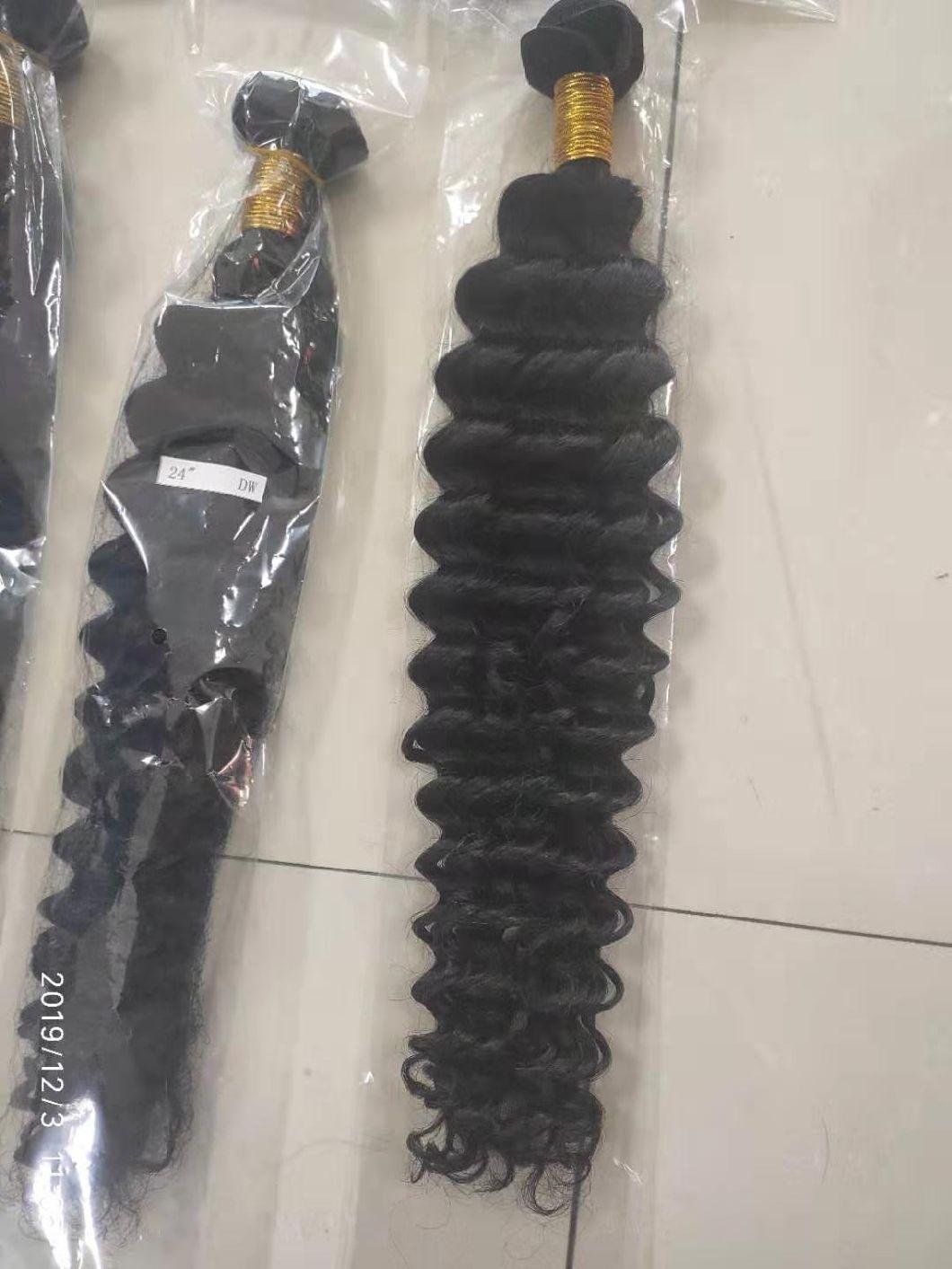 Factory Price Brazilian Virgin Human Hair Long Deep Curly Bundles
