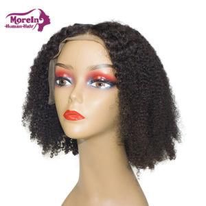 2019 New Morein Kinky Curky Bob Wigs 180% Density Brazilian Short Human Hair Lace Wig with Baby Hair