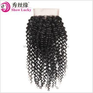 2018 New Style Aaaaaaaaa Malaysian Virgin Natural Human Hair Kinky Curly Lace Closure Hair Pieces Large in Stock