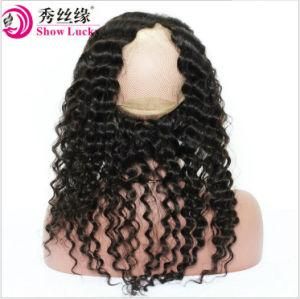 Unprocessed Wholesale Remy Peruvian Human Hair Curly 360 Lace Frontal Closure Size 22.5*4*2