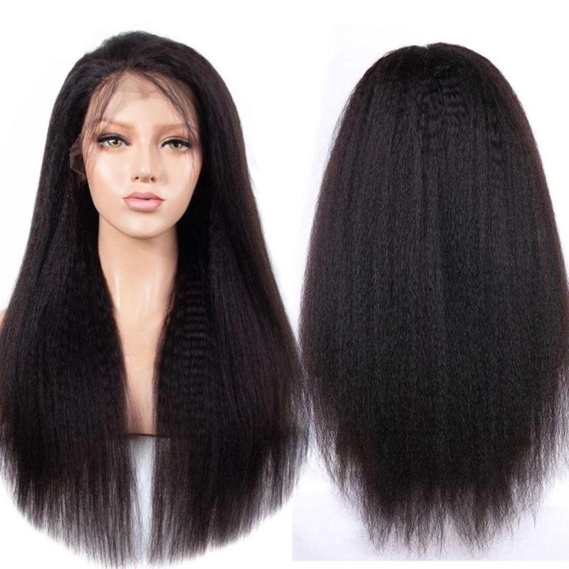 Kinky Curly Lace Front Wig Human Hair 150% Density Transparent Part Lace Human Hair Wigs Brazilain Remy for Black Women 24 Inches