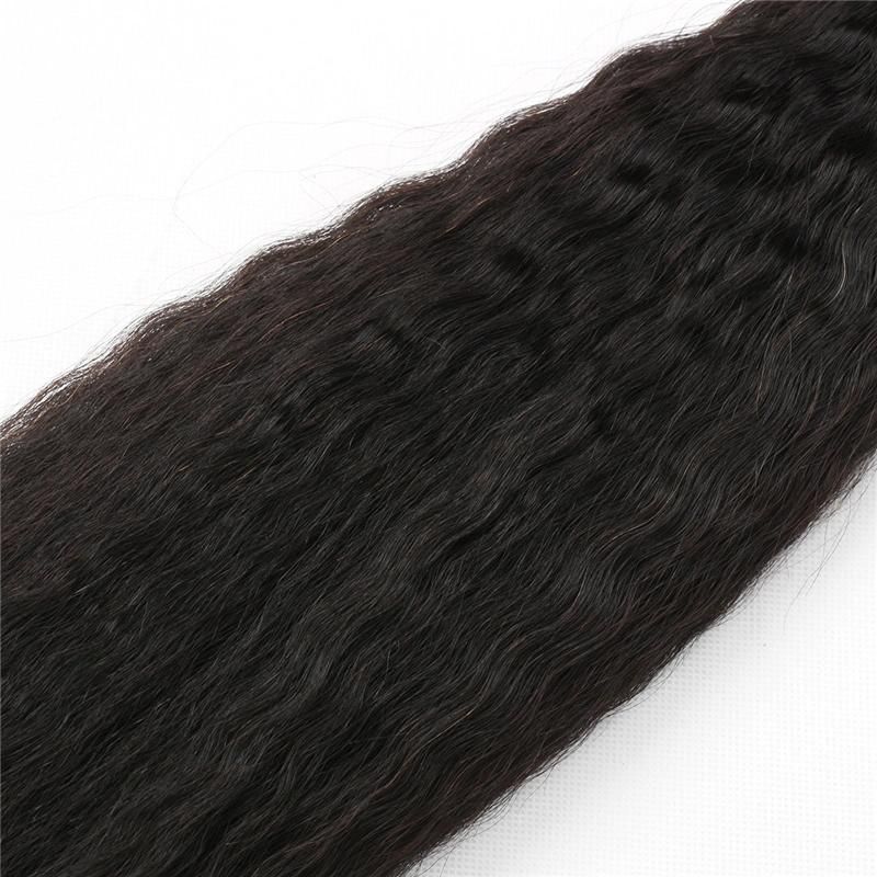 Factory Price Natural Color Brazilian Virgin Hair Kinky Straight Hair Extension