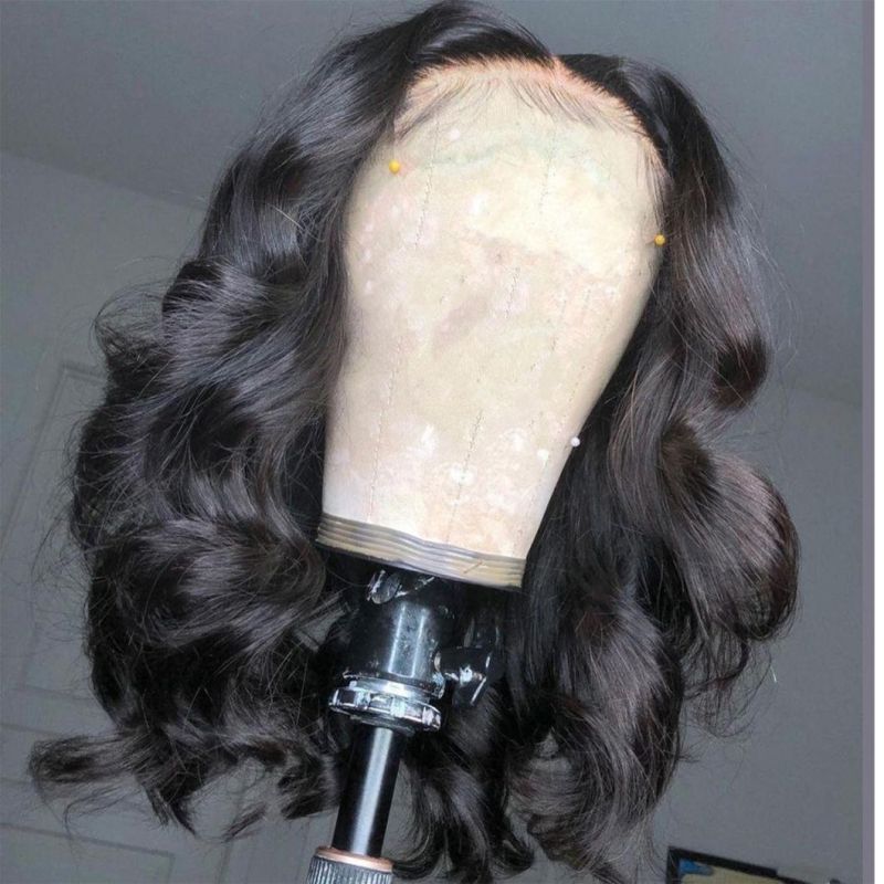 Body Wave Short Bob Wig Lace Front Human Hair Wig Brazilian Remy Hair 4X4 Closure Wig Pre Plucked 150% Density for Black Women 16 Inches