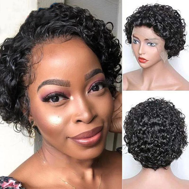 Pixie Cut Wig Short Curly Human Hair Wig Curly Bob Lace Front Wigs 150 Density Remy Brazilian Curly Lace Front Wigs