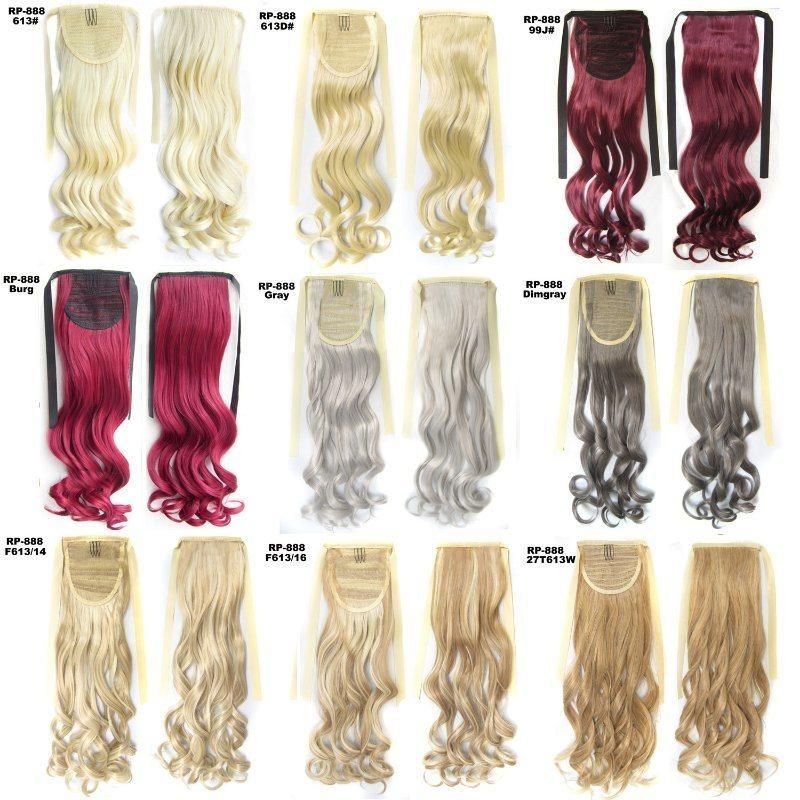 Natural Wavy Ribbon Synthetic Tie up Ponytail Hair Extension