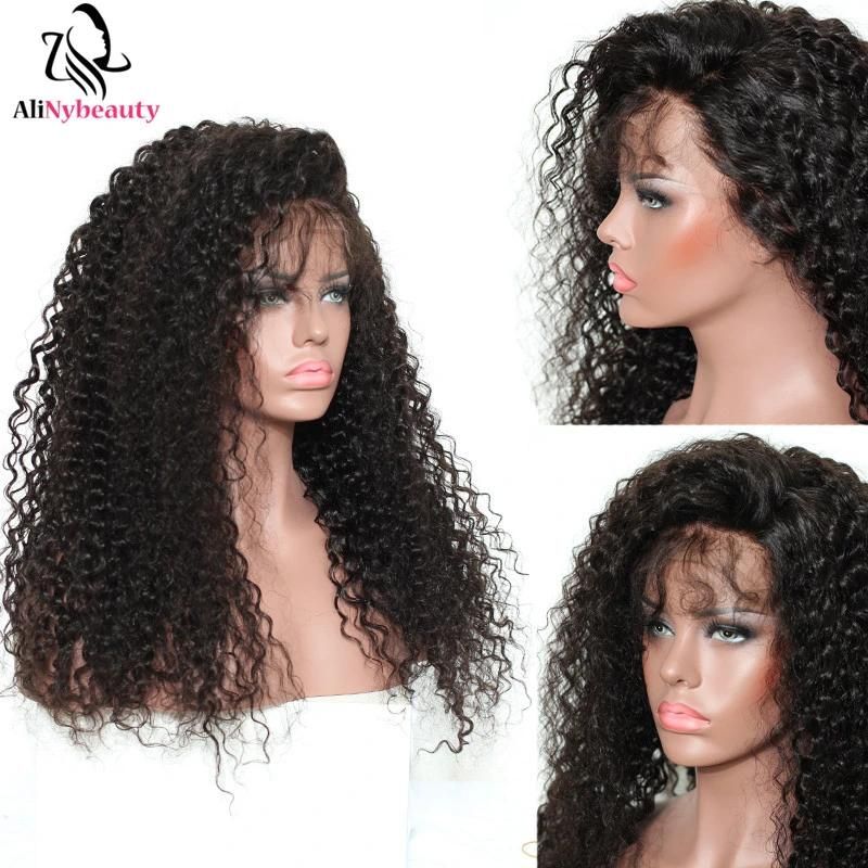 Human Hair Italy Curly Full Lace Wig in Stock