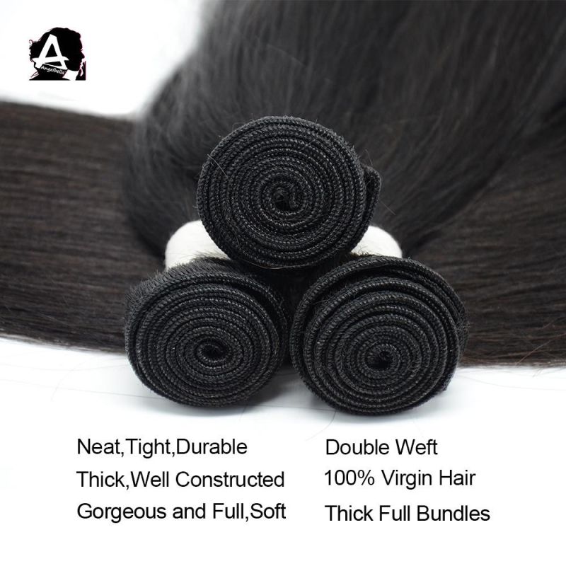 Angelbella Brazilian Human Hair 1b# Natural Black Virgin Hair Extensions