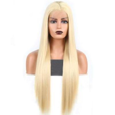 20inch Blond Wigs Long Silky Straight Hair Synthetic Hair