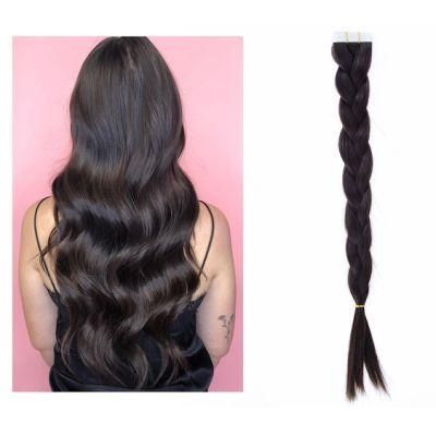 Human Hair Tape Extensions European Natural Seamless Skin Weft 12&quot;-22&quot; Black Brown Blonde 100% Virgin Remy Hair
