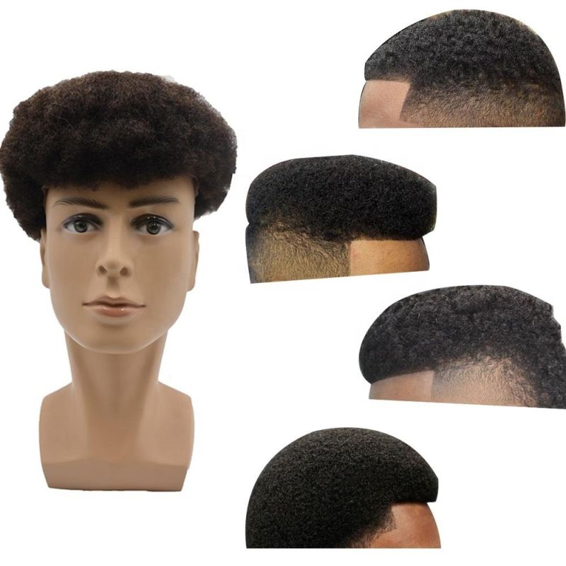 Kbeth Toupees for Man Customized with Template Factory Lace and PU Skin Integration Topper Piece 100% Virgin Remy Afro Human Hair Men′s Toupee Wholesale