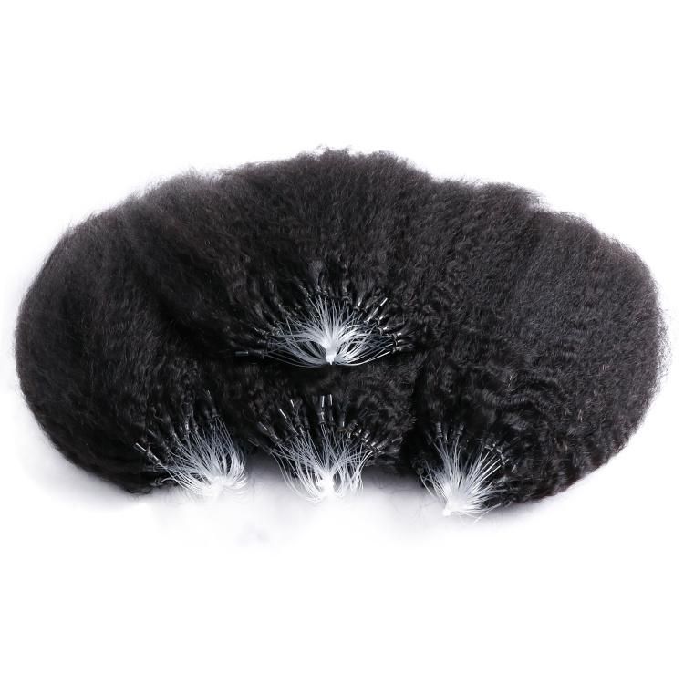 Wholesale Micro Rings Remy Virgin Human Hair Kinky Straight Micro Ring Hair Extension