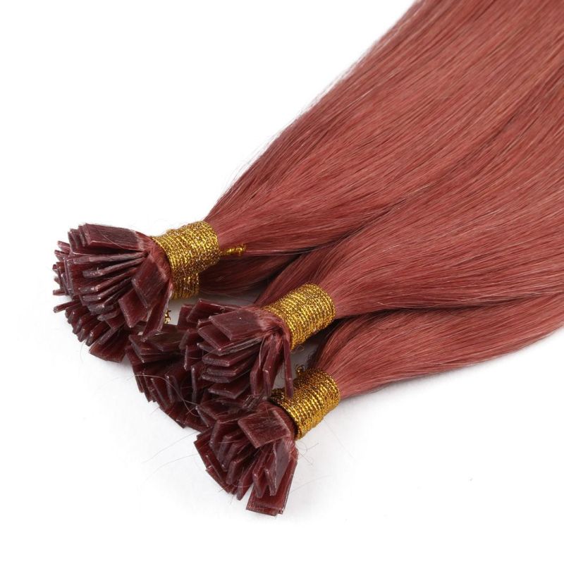 Double Drawn Flat Tip Hair for Woman Extensions Remy Human Hair Dark Brown Pre Bonded Hair Silky Straight 100g/Pack