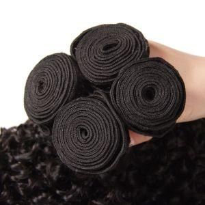 5A Grade Natural Black Color Curly Hair Weaving Extensions