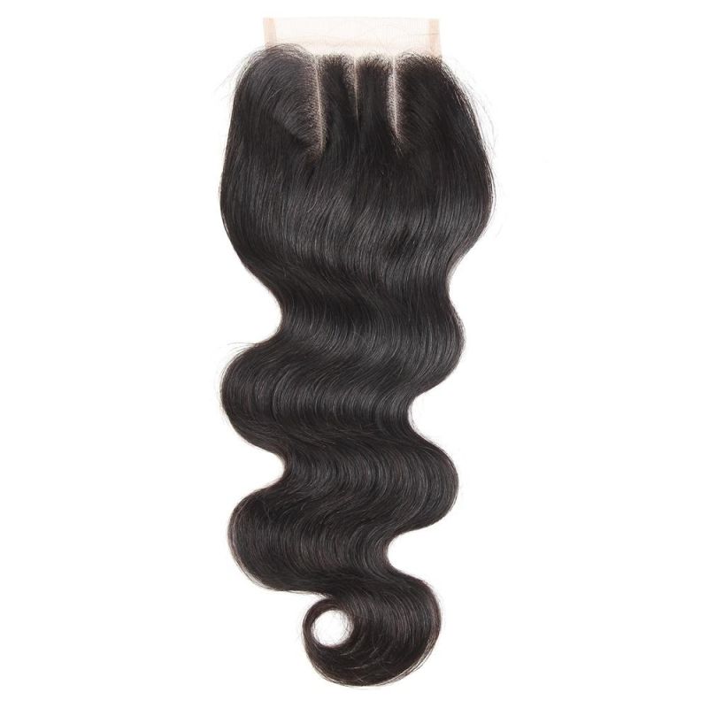 Kbeth Brazilian Hair Bundles with Closure Straight Body Wave Human Hair 3 Bundles with Closure Remy 4X4 Lace Closure with Bundles