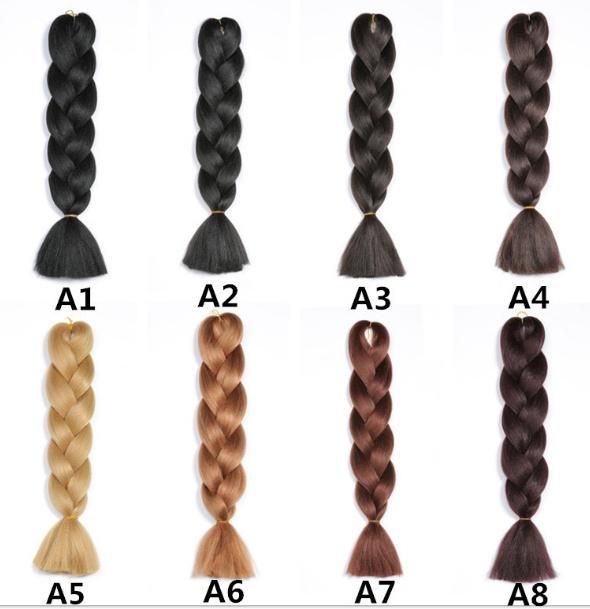 Free Hair Ring 24inch Kanekalon Synthetic Hair Jumbo Braids