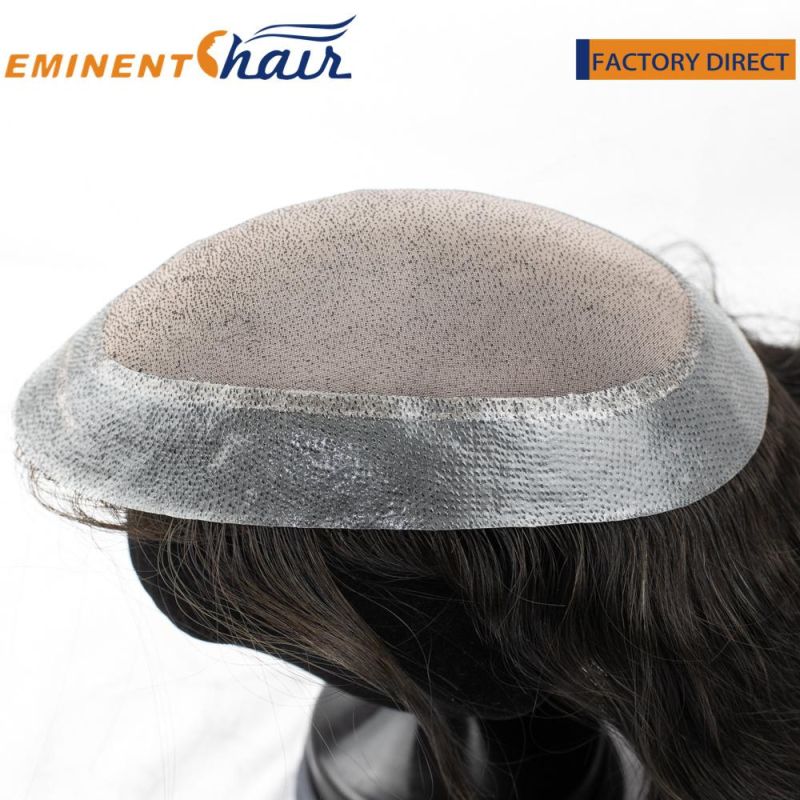 Human Hair All Backwards Fine Mono with Clear PU All Around Hairpiece for Women