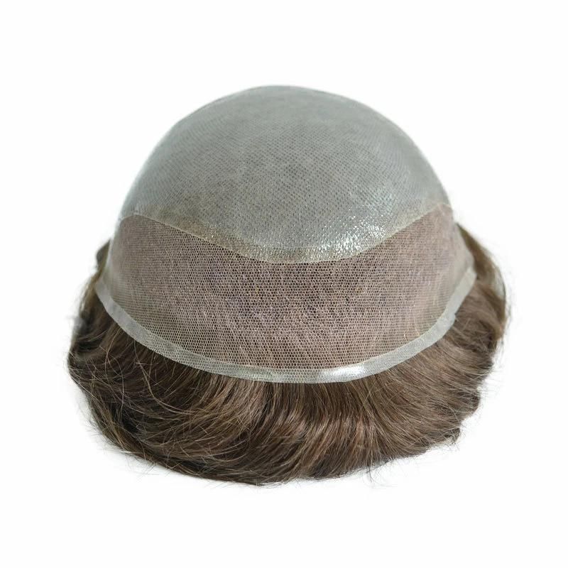 Men Toupee Remy Human Hair Patch Hair System Replacement Hairpiece