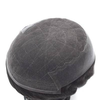 Luxury Hand Crafted Men&prime;s Toupee French Lace &amp; PU