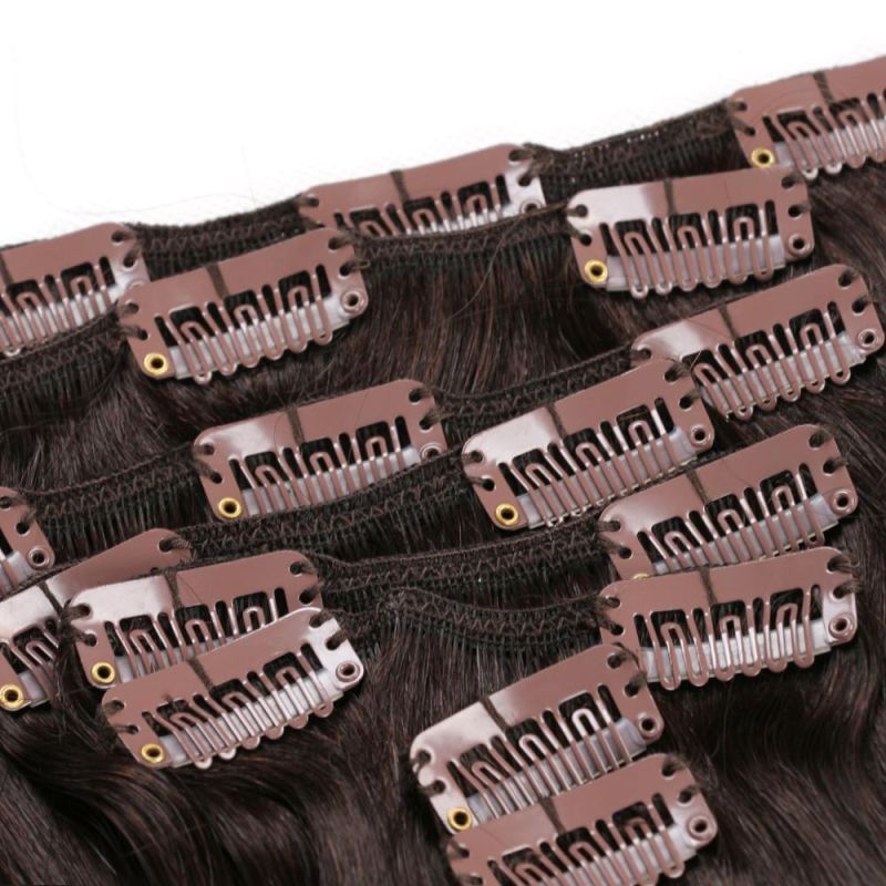 Clip-in Human Hair Extensions Brazilian Virgin Hair Clips Ins