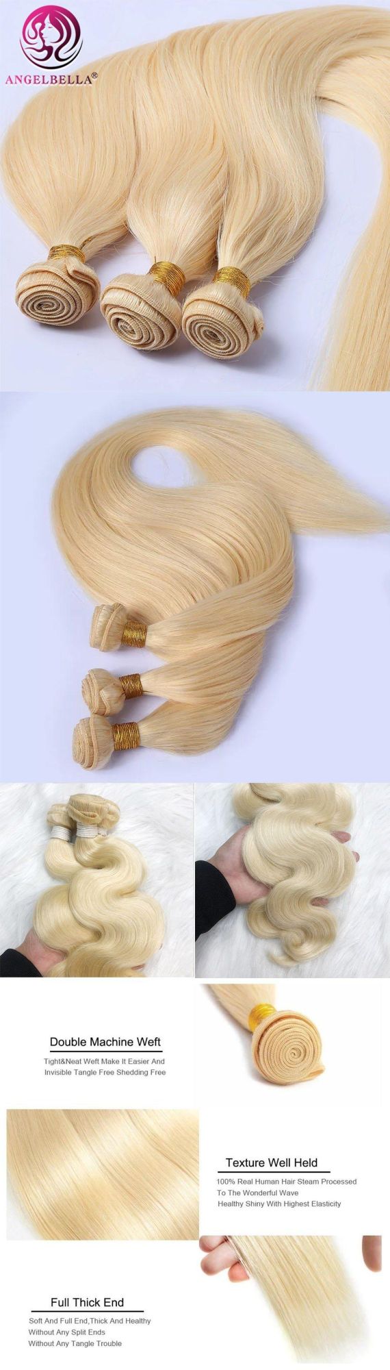 Factory Price Virgin Brazilian 613 Blonde Hair Extension Cuticle Aligned Remy Human Hair Extension Bundles Weave Wefts Vendor