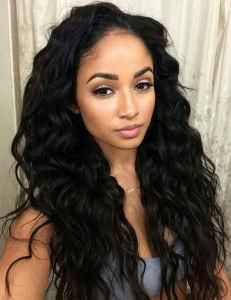 Natural Black Color Virgin Human Hair Full Lace Wig