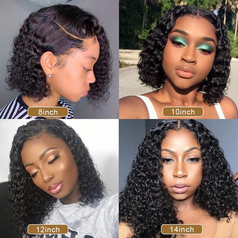 Wholesale Jerrycurly Bob Hair Wigs 4X4 Lace Frontal Bob Hair Wigs 150 Density Brazilianvirgin Human Hair Wigs 10 Inch