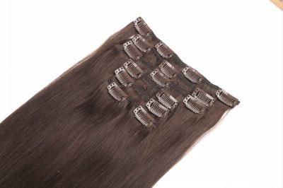 Clip in Human Hair Extensions Machine Made Remy Straight Hair #60 Blonde Brown Natural Color Hair 7PCS Brazilian Hair