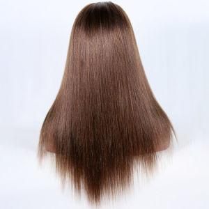 in Stock 4# Silk Top 150 Density Yaki Human Hair Full Lace Wig for Black Women