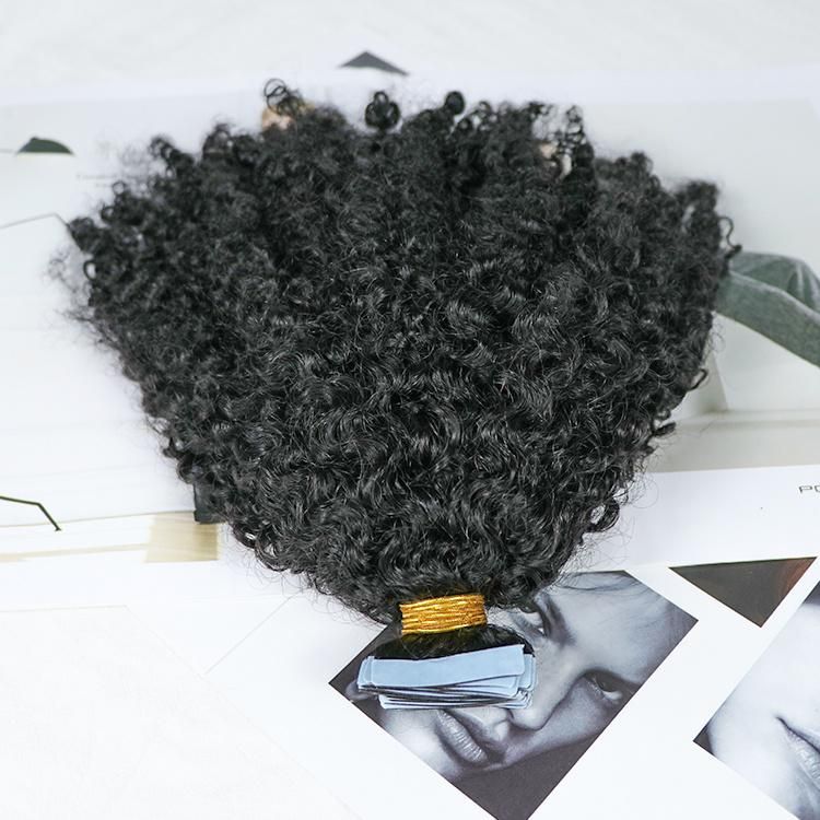 100% Raw Indian Hair Jerry Curly Tape in Hair Extension