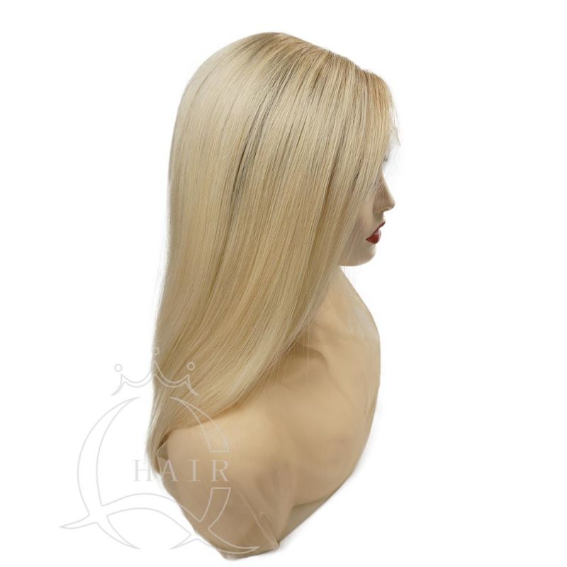 Fast Shipping High Quality Human Virgin Hair Made Blonde Lace Wigs Lace Top Wigs Lace Front Wigs for White Women with Beauty or Medical Use