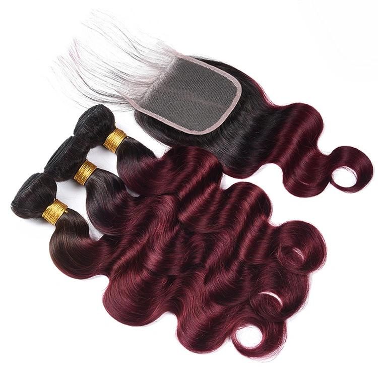 Body Wavy 100% Brazilian Hair Bundles Wholesale Hair Extensions #T1b/99j