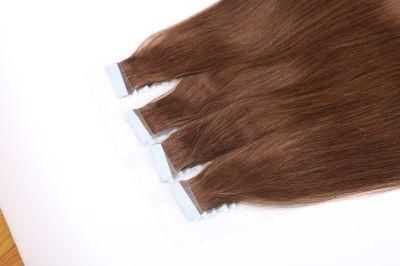 12&quot;-24&quot; 2.5g/PC Remy Human Hair Body Wave Tape in Hair Extensions Adhesive Seamless Hair Weft Blonde Hair 20PC (#4 Medium Brown)