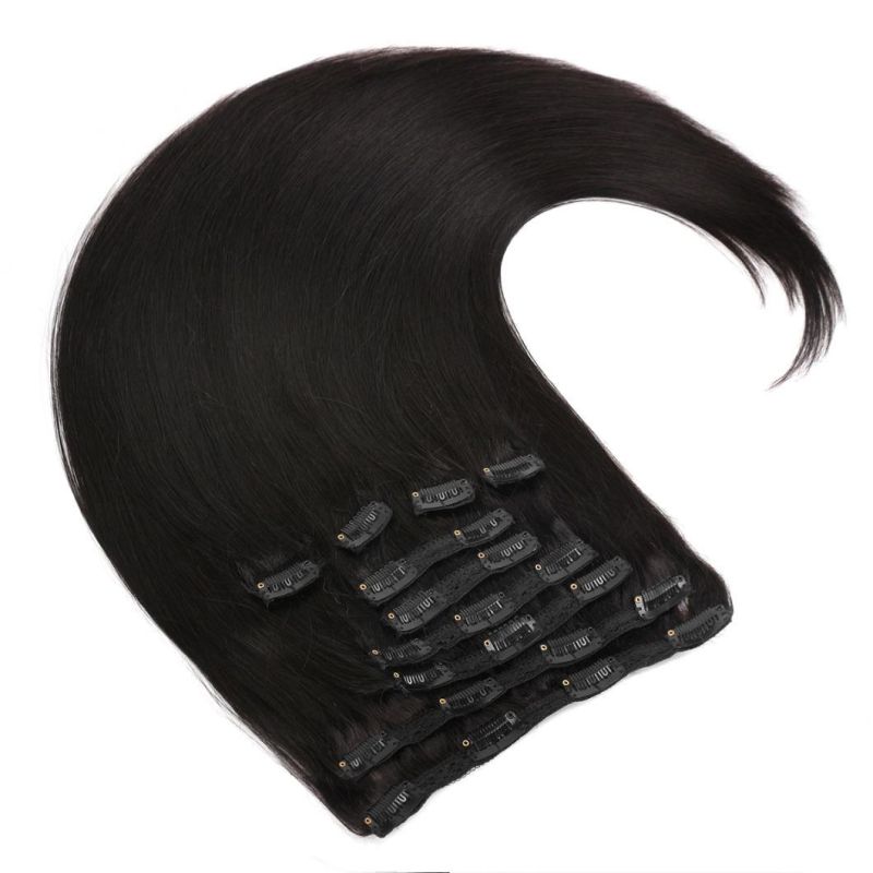 Clip in Brazilian Virgin Hair Extension Natural Human Hair Clips