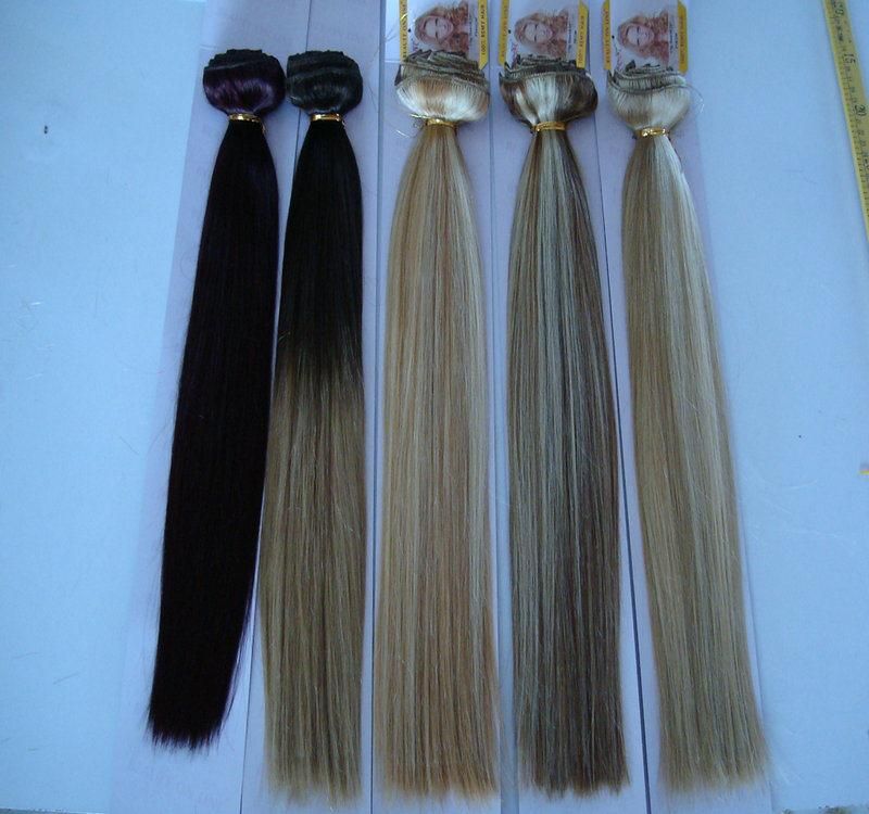 High Quality 100% Human Hair Clip in Hair Extensions for African American, Clip Hair