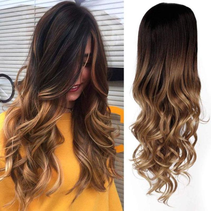 Mixed 1b 30bt27 /Black Dark Brown /430bt27 / P1b/30 / Mix30s /2 85 613/Blonde/ Color Long Wavy Synthetic Wigs for Women Middle Part Wig