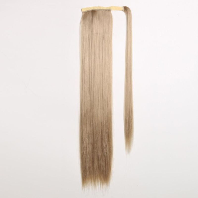 24inch Ombre Blond Silk Long Straight Ponytail Hair Extension Wholesale