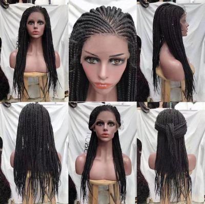 Crochet Micro Box Cornrow Braid Dreadlock Lace Frontal Wigs 100% Cheap Synthetic Fiber Hot Selling for Black Women Vendor