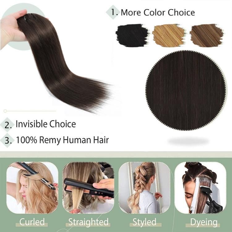 Wholesale Seamless Skin Weft Clip in Hair Extensions 8PCS/Set 18 Clips #2