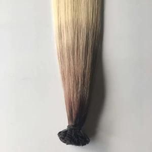 Ombre 6/60# Pre Bonded Keratin Flat Tip Brazilian Virgin Remy Human Hair Extensions