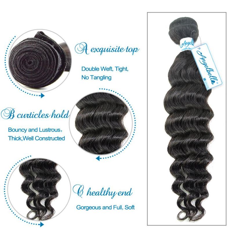 Angelbella New Styles Romance Wave Hair Bundles 1b# Remy Hair Weft
